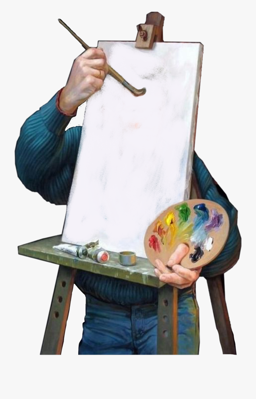 #sticker #painting #painter #canvas #freetoedit #remixme - Oleg Shuplyak Autoportrait, Transparent Clipart