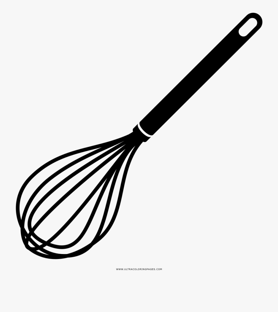 Coloring Book Fork Kitchen - Whisk Silhouette Png, Transparent Clipart