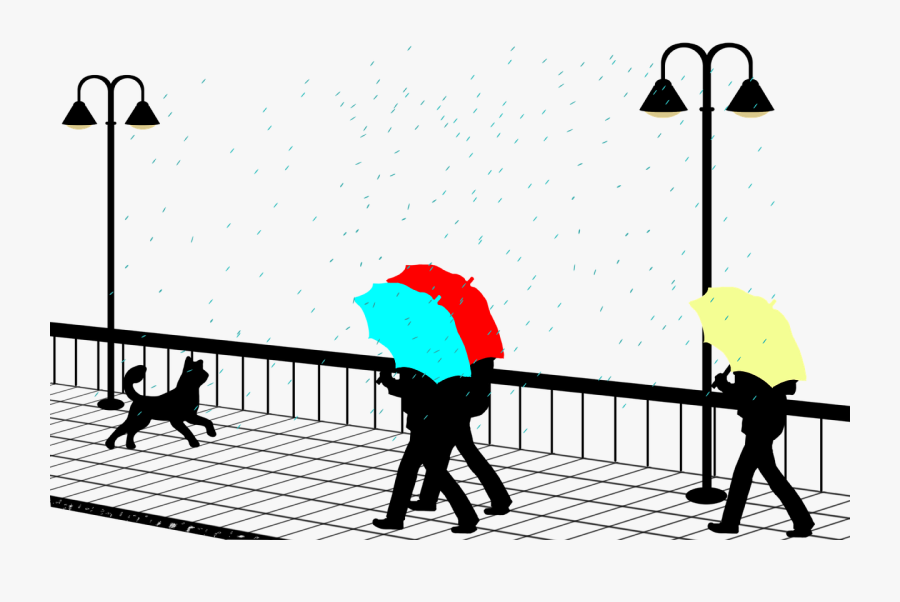 Rain Umbrella Figure Free Picture - Rain, Transparent Clipart