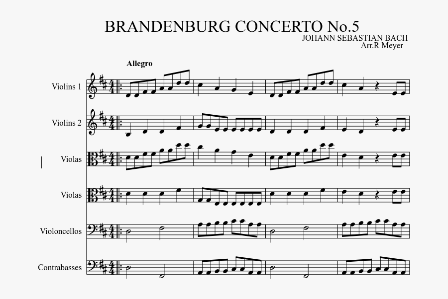 Clip Art Brandenburg Concerto No Arr - Buckjump Trombone Shorty Sheet, Transparent Clipart