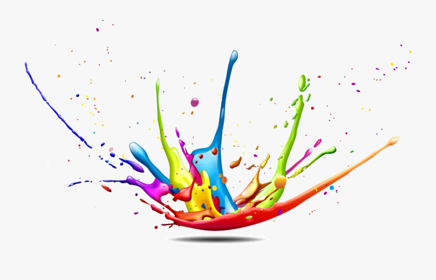 Decorative Figure Color Cmyk Paint Splash Model Clipart - Paint Splash Vector 3d, Transparent Clipart