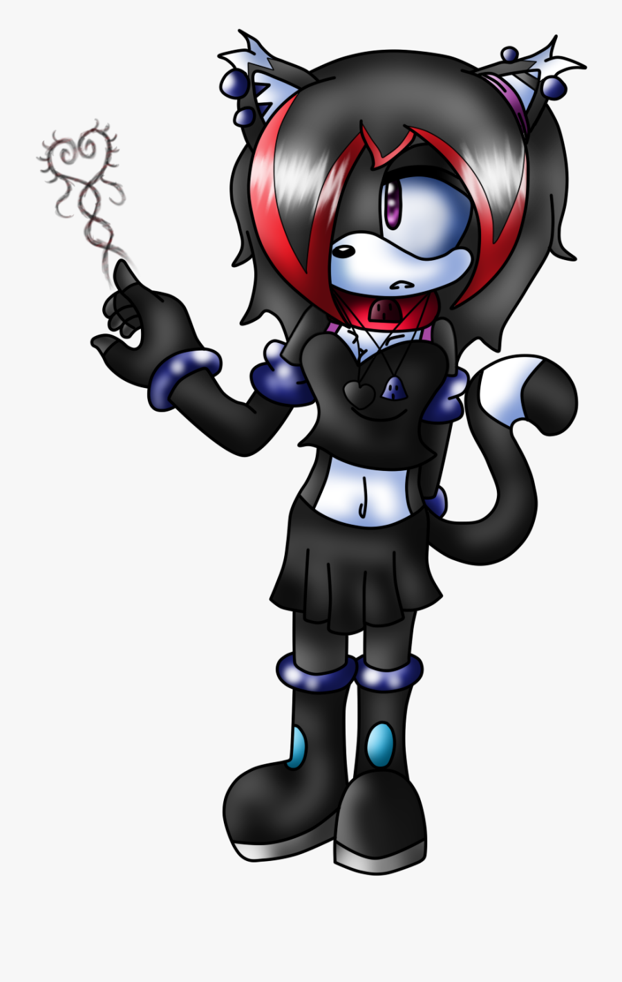 Cat Drawing Emo - Emo Cat Anime Girl, Transparent Clipart