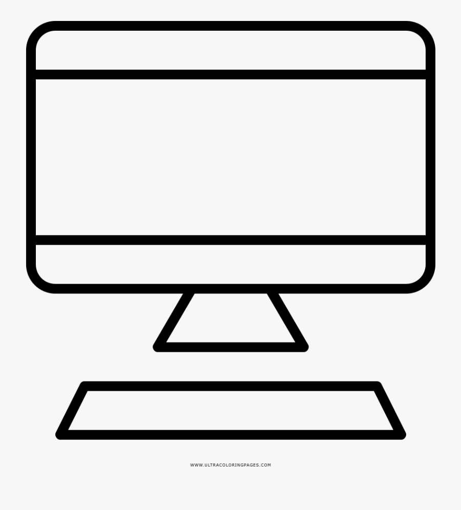 Computer Transparent Coloring Page, Printable Computer - Imagenes Para Dibujar Computadora, Transparent Clipart