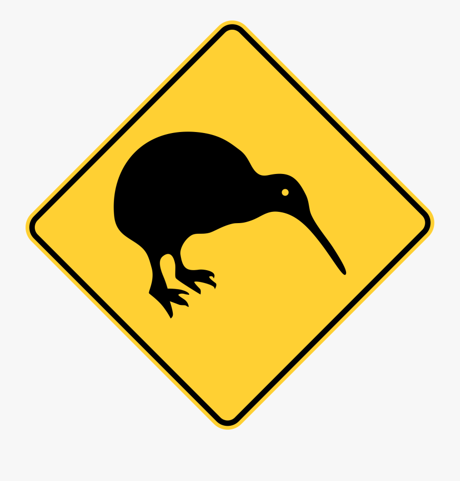 New Zealand Kiwi Sign, Transparent Clipart