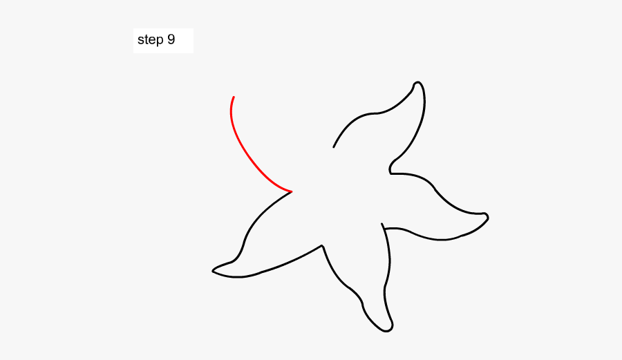 Drawing Starfish Easy - Line Art, Transparent Clipart