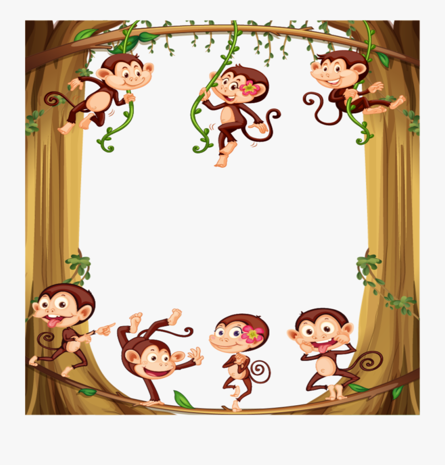 #mq #monkey #monkeys #animal #animals #tree - Animal Border Design Png, Transparent Clipart