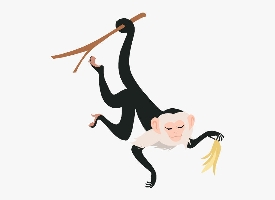 Transparent Monkey Tree Clipart - Monkey On The Tree, Transparent Clipart