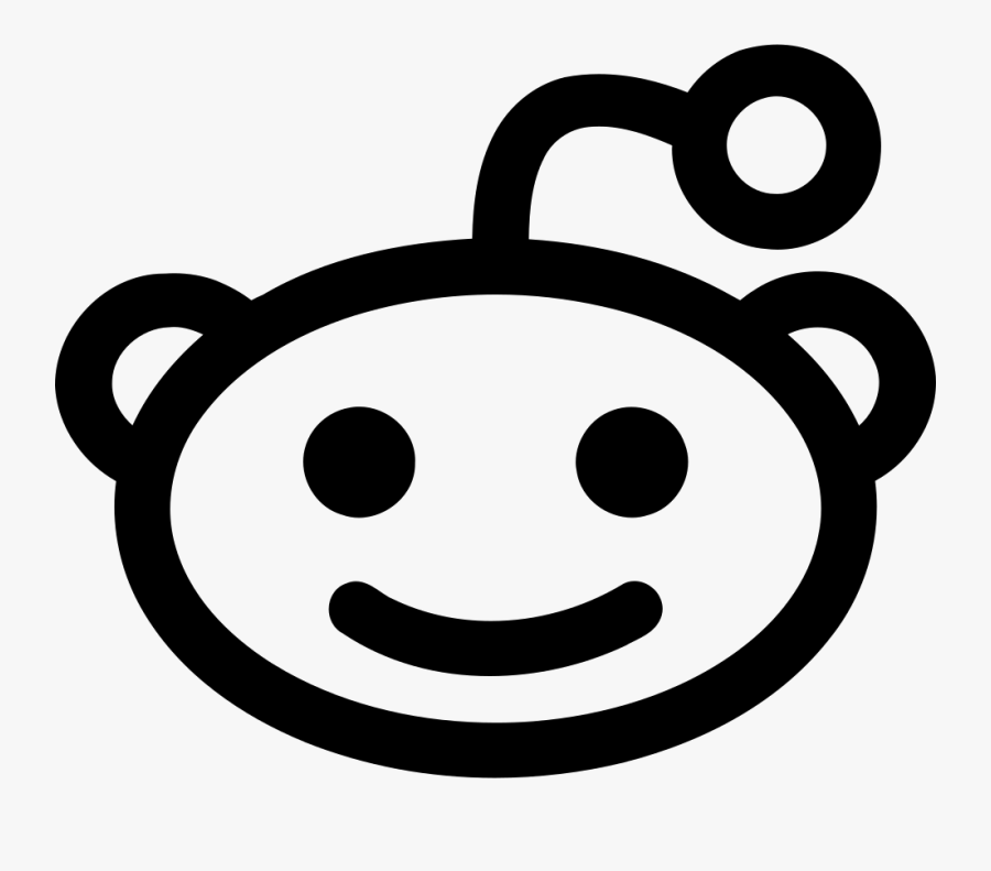 Facial Expression,smile,line Art,clip Art,emoticon,black - Transparent Background Reddit Logo, Transparent Clipart