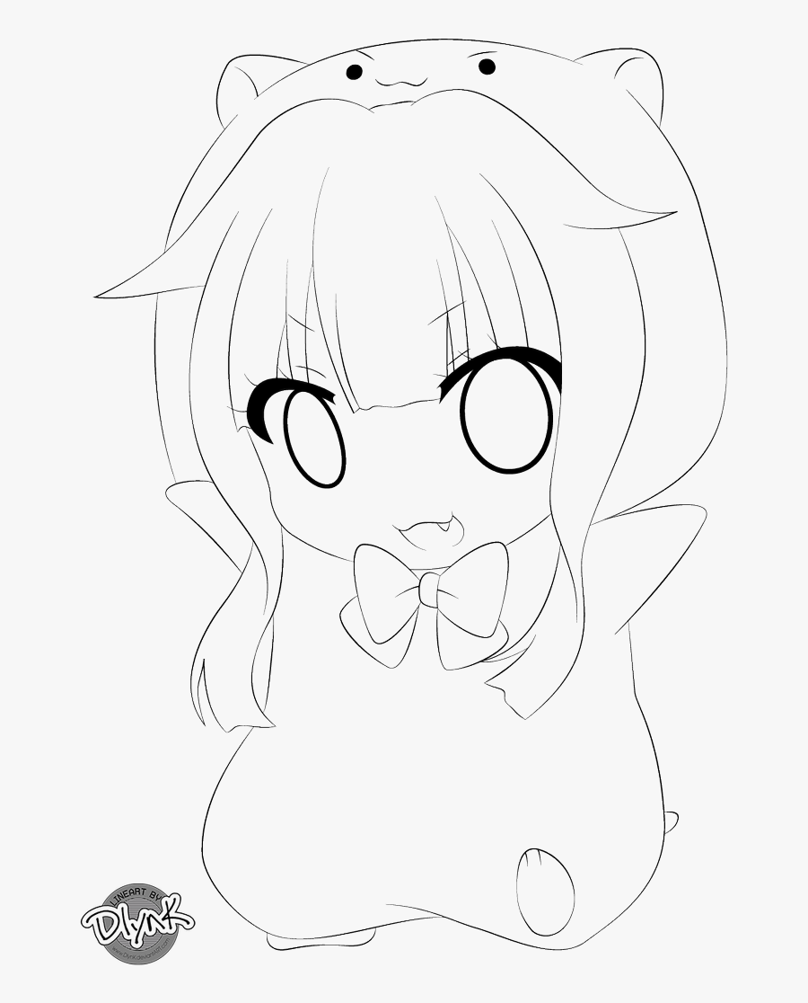 Lineart Of Hamster - Anime Line Art Transparent, Transparent Clipart