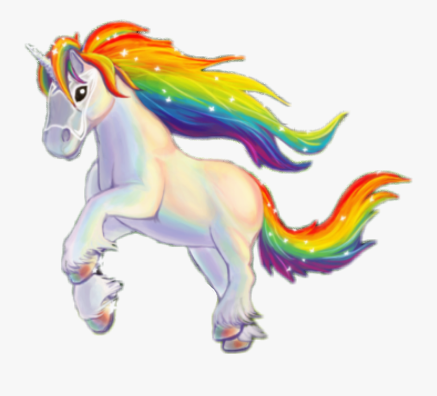 Rainbow Color Clip Art - Unicorn With Rainbow Mane, Transparent Clipart