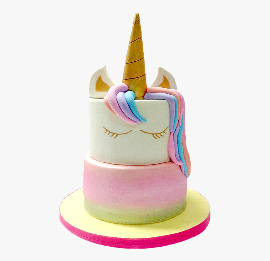 Unicorn Cake Fondant Hair - Unicorn Cake With Fondant Hair, Transparent Clipart