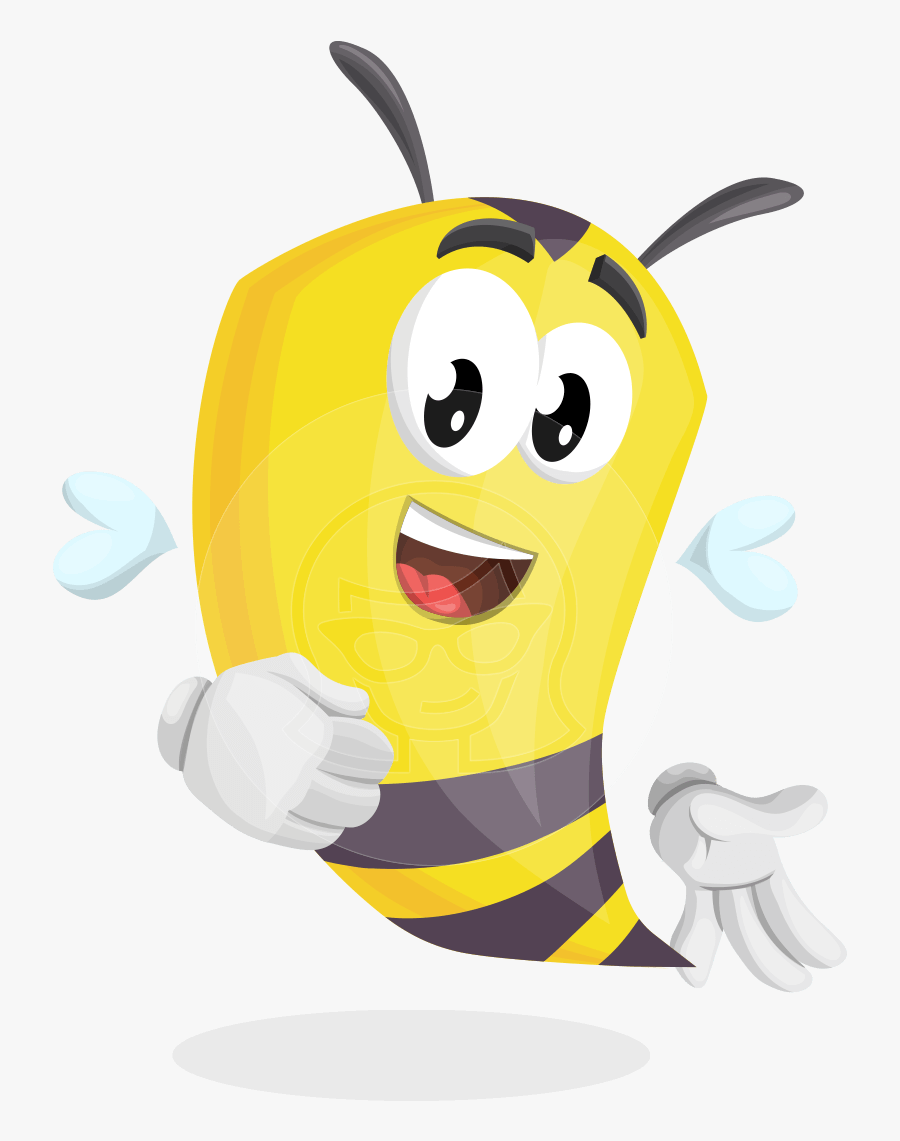 Bee Cartoon Vector Character Aka Mr - Cartoon, Transparent Clipart