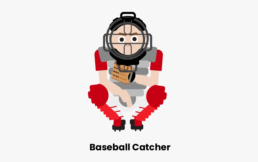 Baseball Catcher - Cartoon, Transparent Clipart
