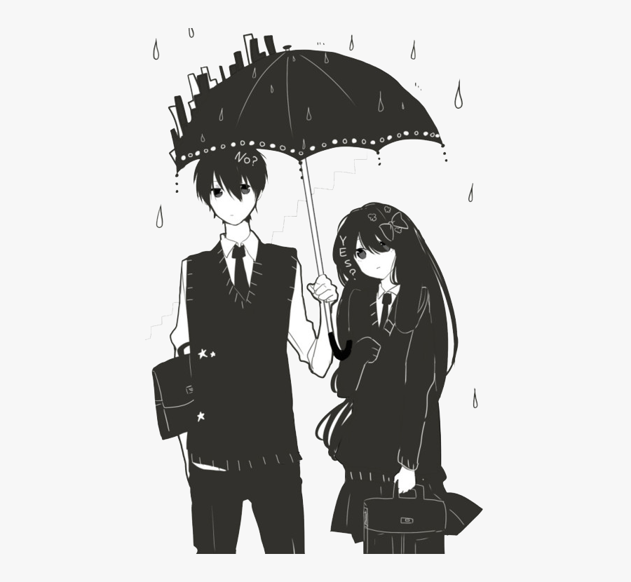 Obviously This Is Cool Bc It"s Transparent On We Heart - Black And White Anime Couple, Transparent Clipart