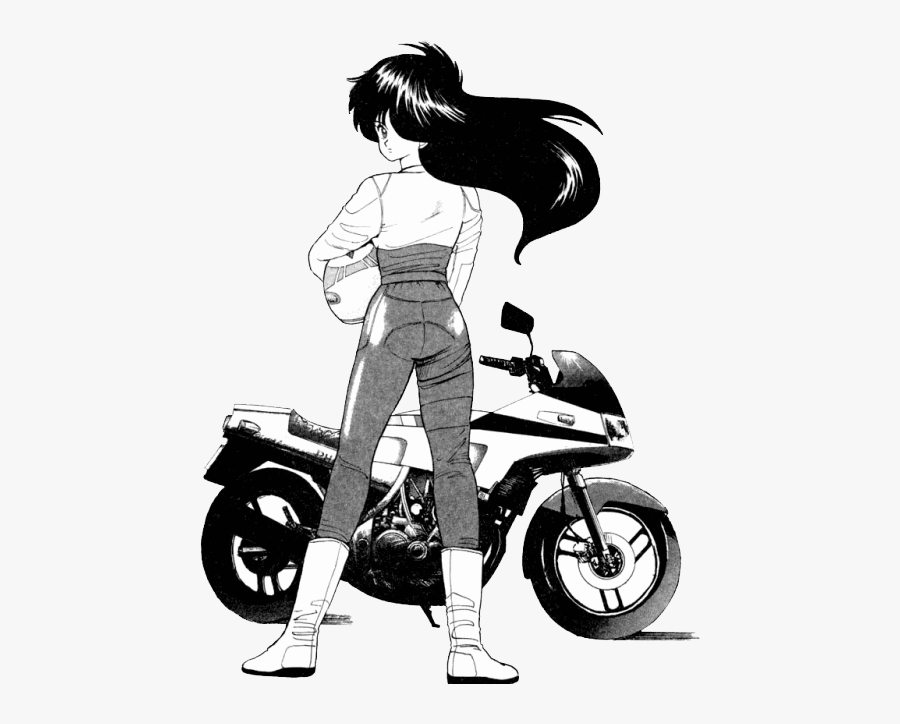 Drawing Motorcycle Anime - Orange Road Character Design, Transparent Clipart