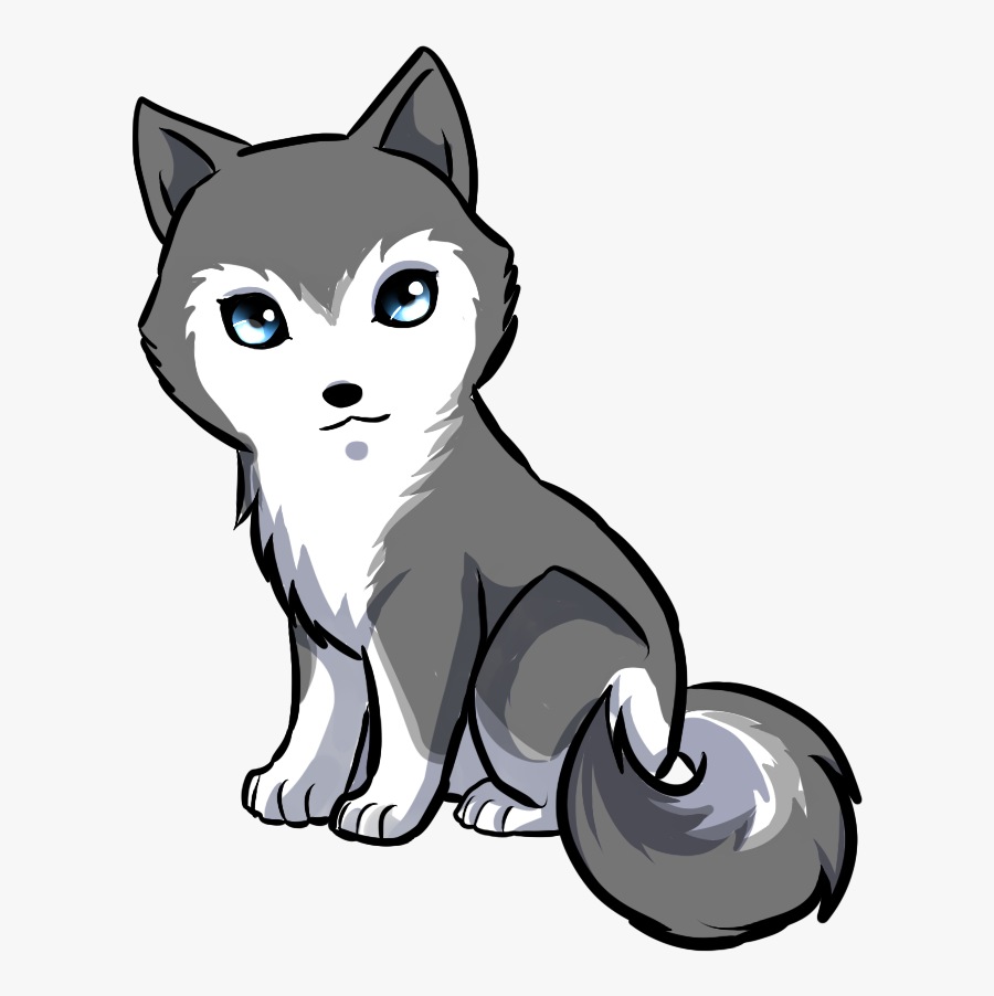 Wolf Drawing Clipart Anime - Cute Husky Drawing, Transparent Clipart
