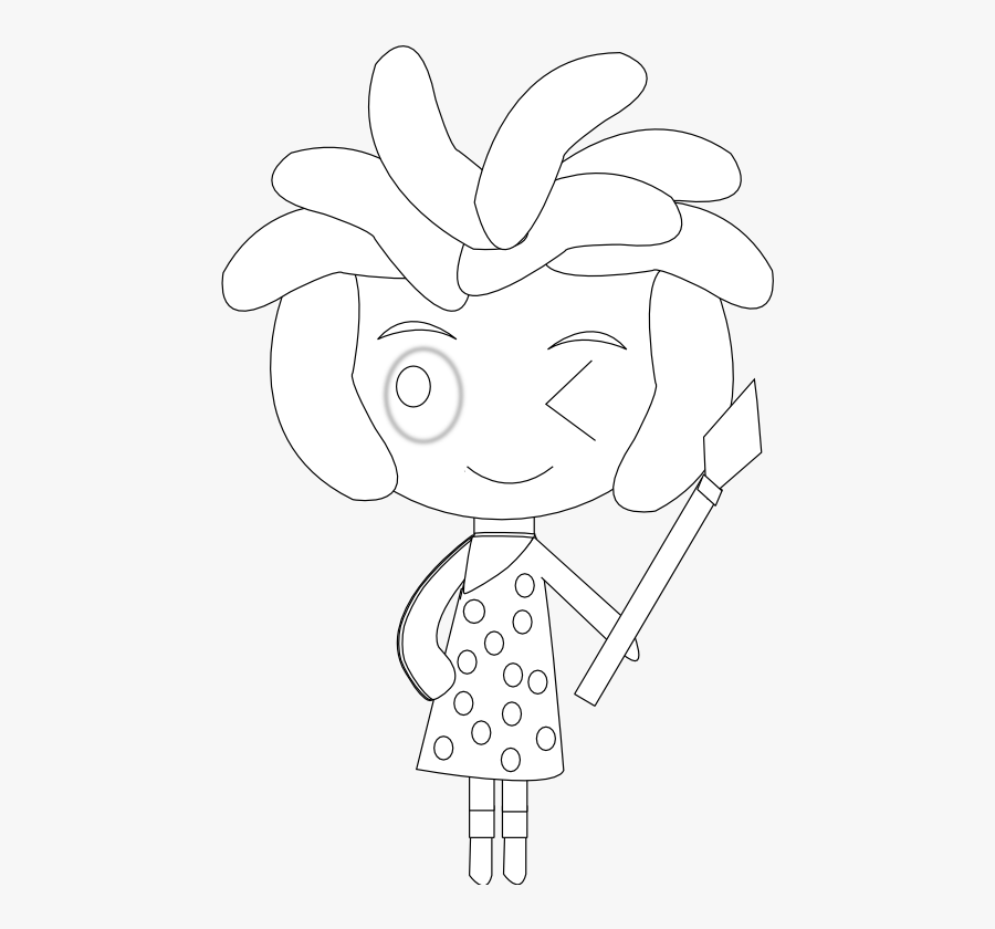 Anime Character Art 73 Black White Line Art 555px - Illustration, Transparent Clipart