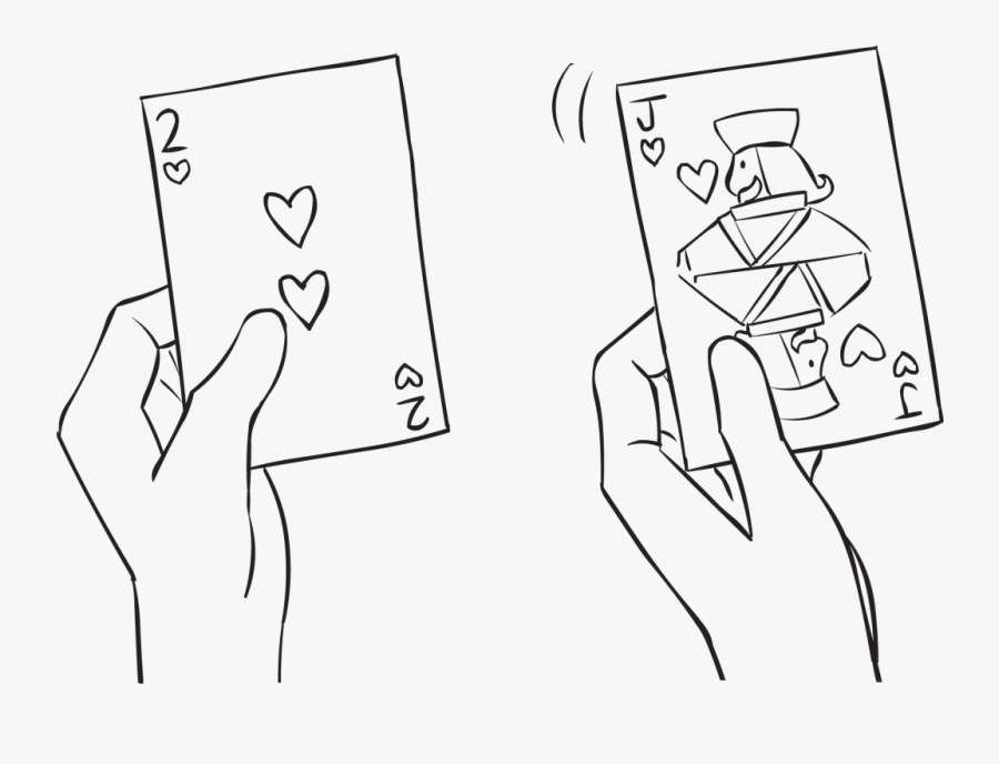 Clip Art Collection Of Free Phone - Holding Deck Of Cards, Transparent Clipart