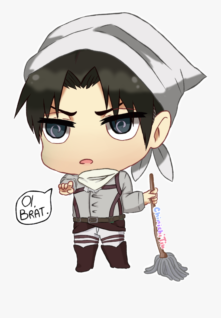 Hair,clip Art,animation,fictional Character - Chibi Levi Ackerman Cleaning, Transparent Clipart