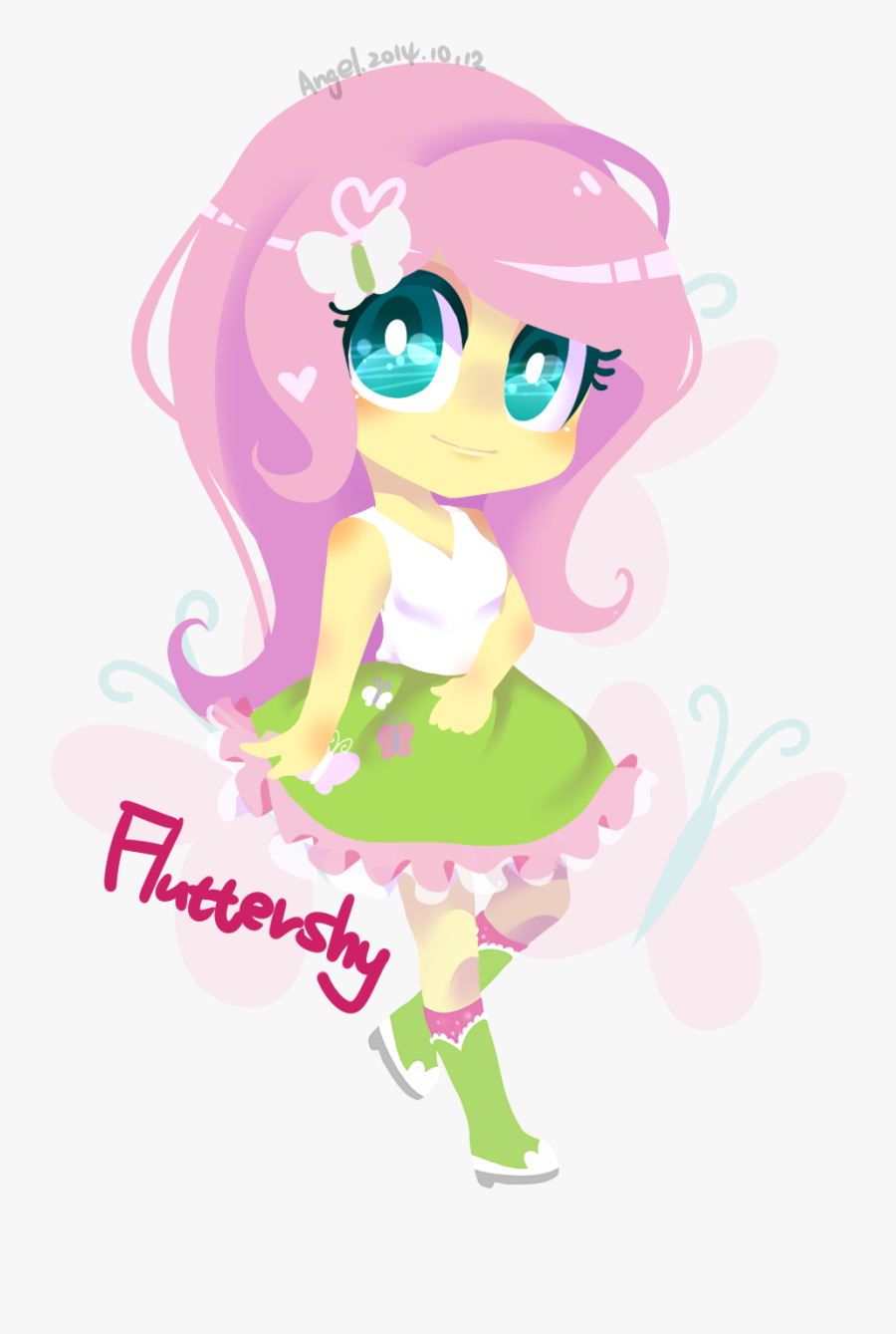 Snow Angel, Equestria Girls, Fluttershy, Safe, Solo - Cartoon, Transparent Clipart