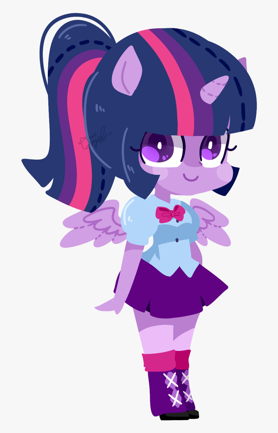 Snow Angel, Chibi, Equestria Girls, Horn, Pixiv, Ponied - My Little Chibi Equestria Girls, Transparent Clipart