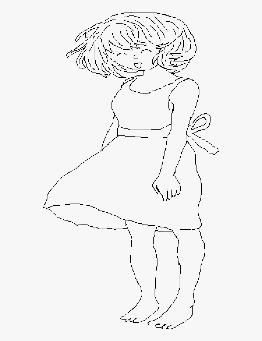 Short Girl Drawing - Short Hair Girl Drawing Base, Transparent Clipart