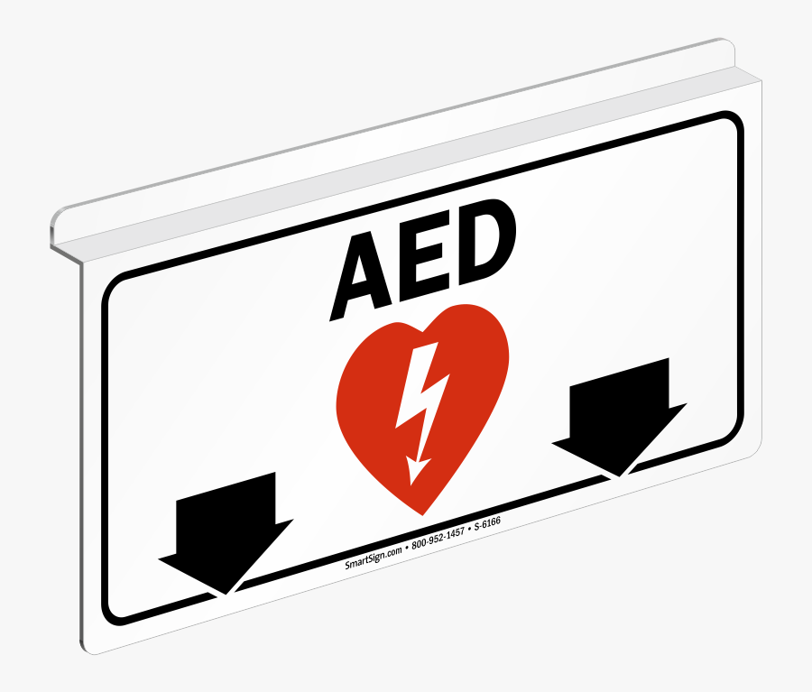 Directional First Aid Signs - Aed Signage Arrow, Transparent Clipart