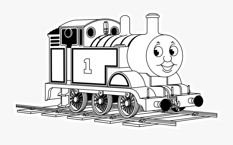Thomas The Tank Engine Black And White, Transparent Clipart