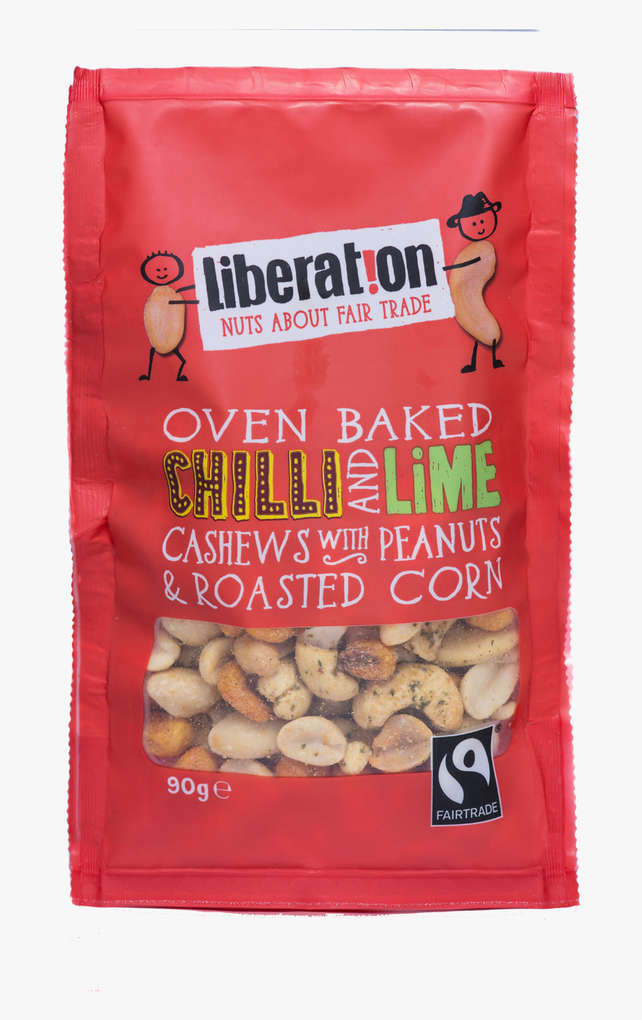 Liberation Oven Baked Chilli & Lime Cashews With Peanuts - Cashew, Transparent Clipart