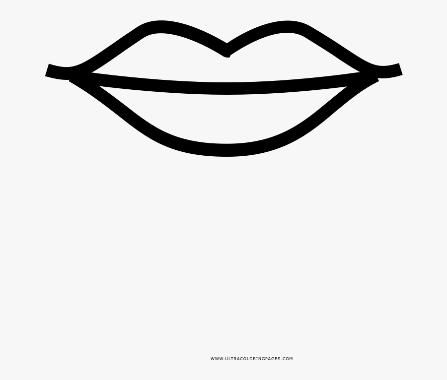 Lips Coloring Page - Silueta De Labios Para Colorear, Transparent Clipart