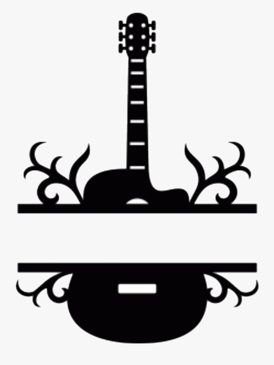 Half Guitar Silhouette Clipart , Png Download - Guitar Silhouette Drawings, Transparent Clipart