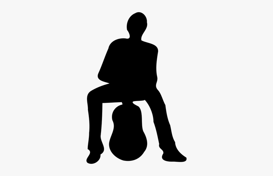 Vector Silhouette Graphics Of Man And Guitar - Sitting Man Silhouette Front Png, Transparent Clipart