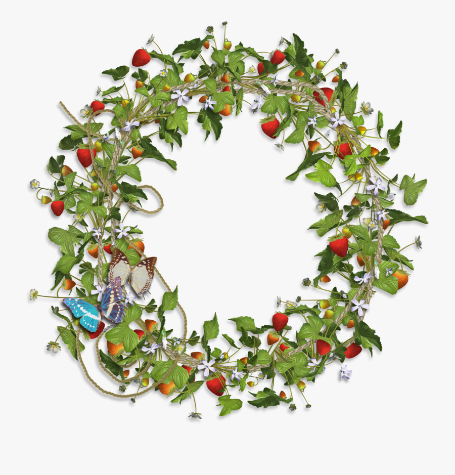 Round Transparent Frame With - Цветочный Венок Для Фотошопа, Transparent Clipart