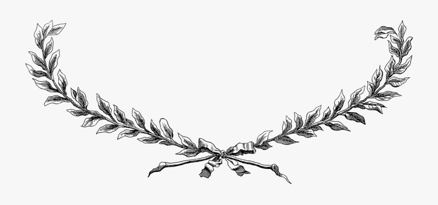 Vintage Wreath Lineart - Vintage Laureles En Png, Transparent Clipart