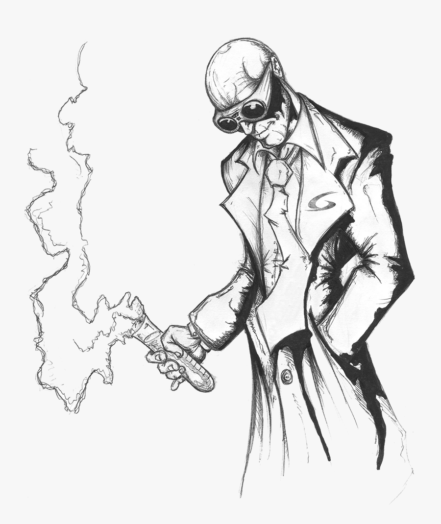 Drawing Of A Mad Scientist, Transparent Clipart