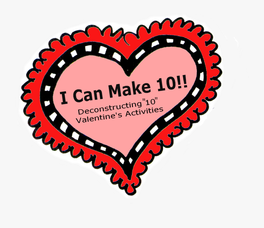 Valentines Math Freebie Decomposing 10 Preschool Powol - Heart, Transparent Clipart