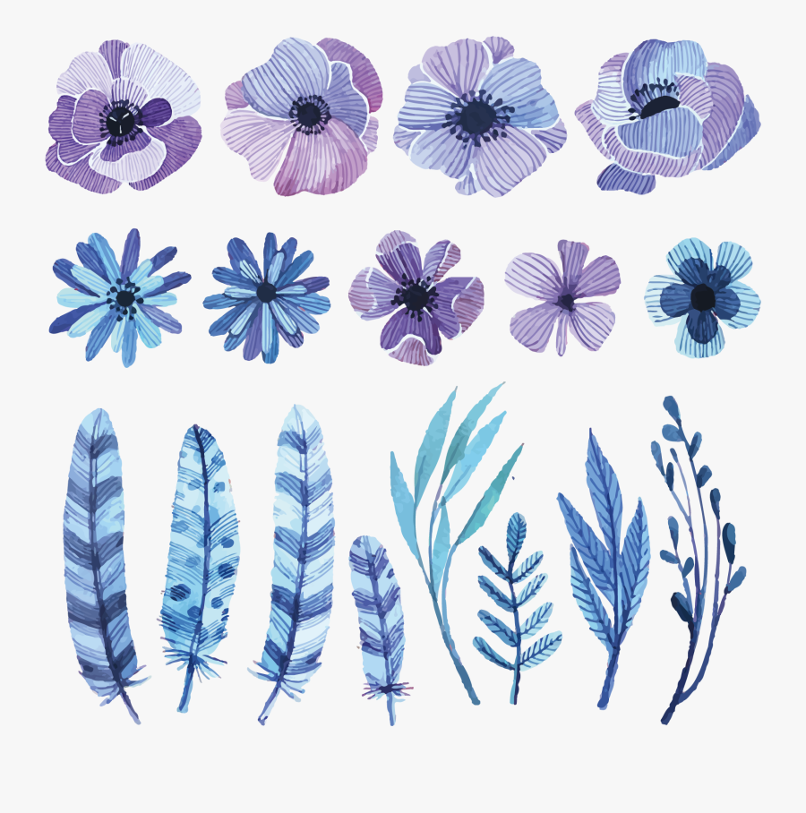 Transparent Hollyhock Clipart - Vector Watercolor Picture Flowers, Transparent Clipart