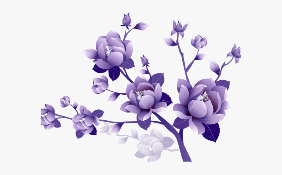 Free Flower Clipart - Transparent Background Purple Flowers Clipart, Transparent Clipart