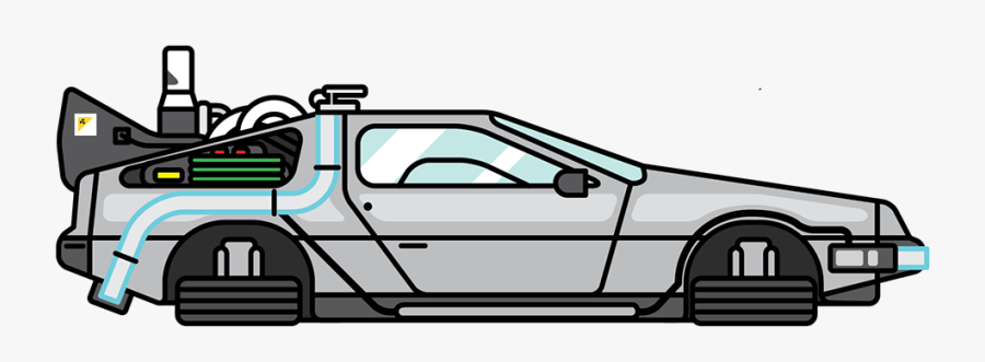 Delorean Clipart Transparent - Back To The Future Delorean Cartoon, Transparent Clipart