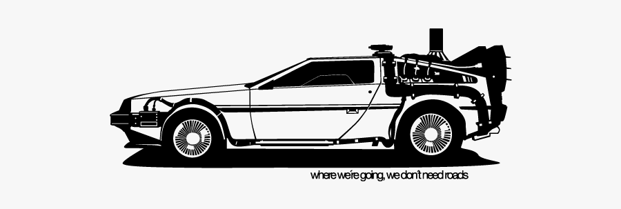 Land Design,sports Car,coup�,drawing,muscle Car,performance - Delorean Volver Al Futuro De Perfil, Transparent Clipart
