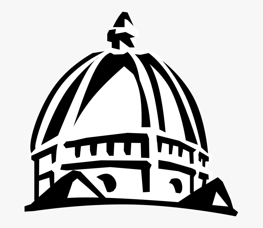 Vector Illustration Of Brunelleschi Conceives His Masterpiece - Dome Florence Clip Art, Transparent Clipart