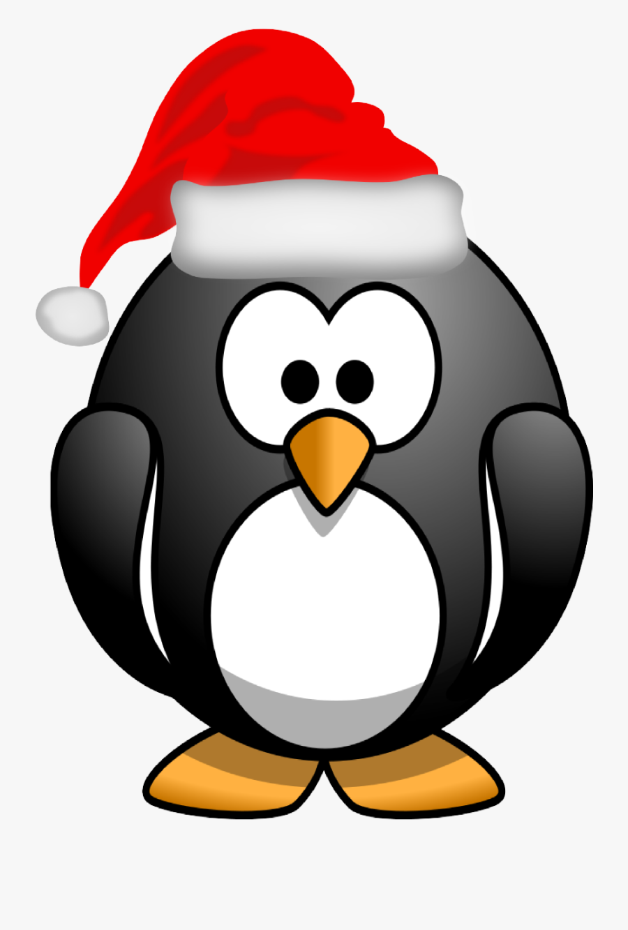 Christmas Penguin Clipart Black And White - Penguin Waving Clipart, Transparent Clipart