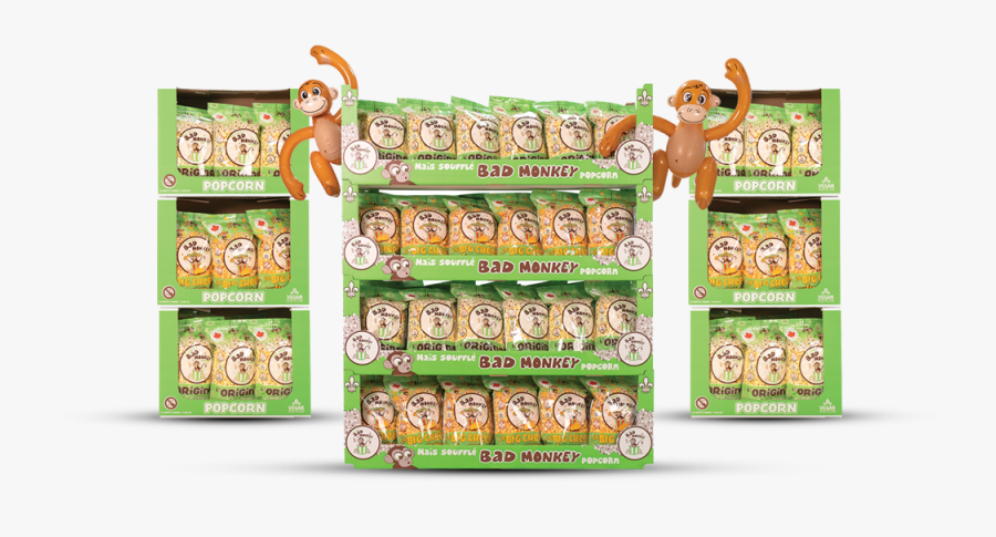 All Our Products Arrive In Display-ready Cardboard - Bad Monkey Popcorn News, Transparent Clipart