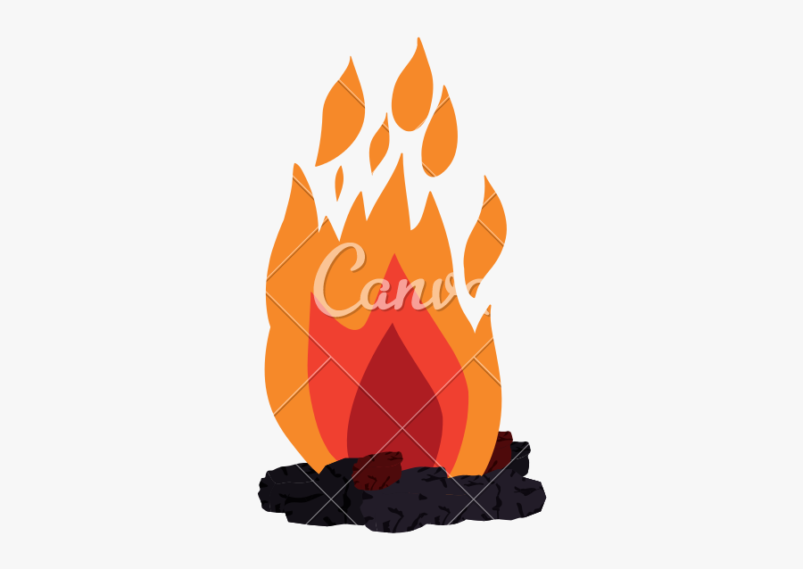 Vector Campfire White Background - Campfire Bonfire Silhouette, Transparent Clipart