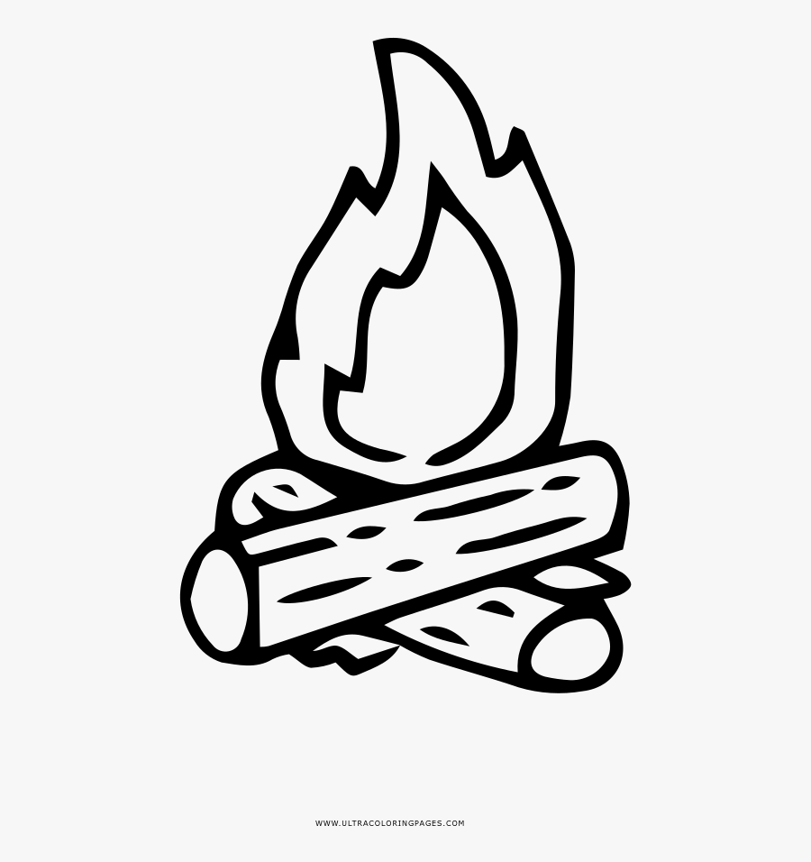 Campfire Coloring Page, Transparent Clipart