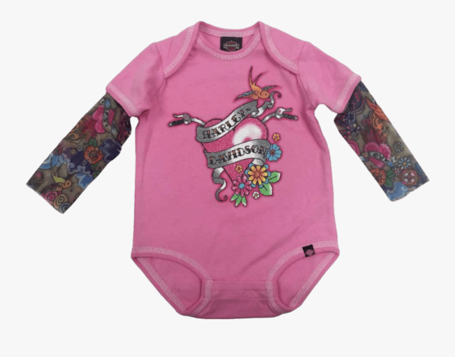 Clip Art Girls Creeper With - Baby Girl Harley Davidson Clothes, Transparent Clipart