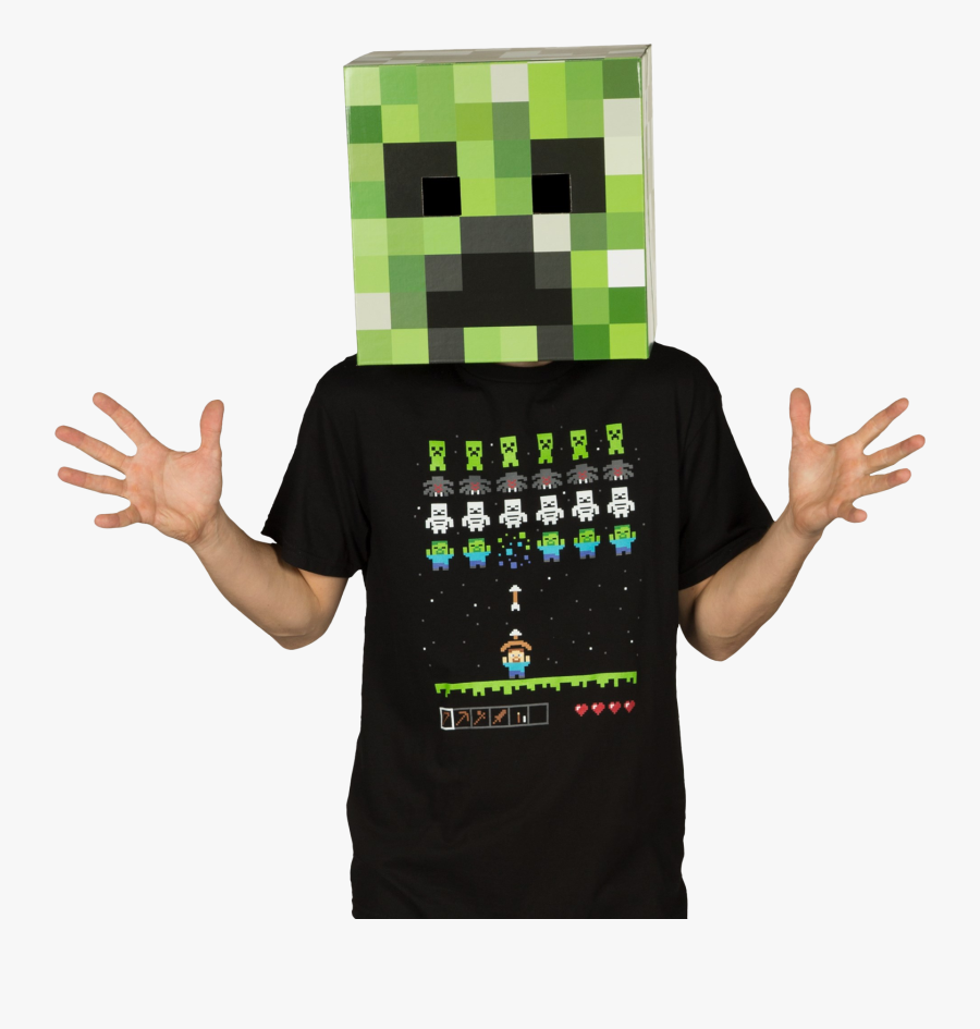 Creeper Head Cardboard Replica - Minecraft Creeper, Transparent Clipart
