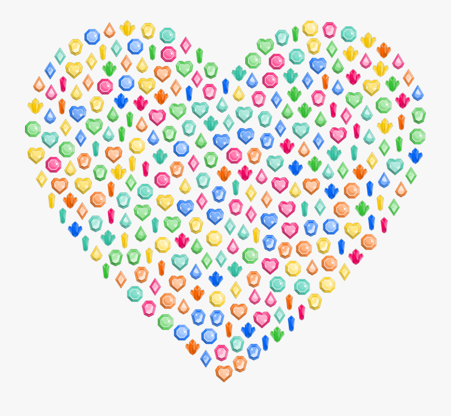 Heart,symmetry,area - Pedras De Gems, Transparent Clipart