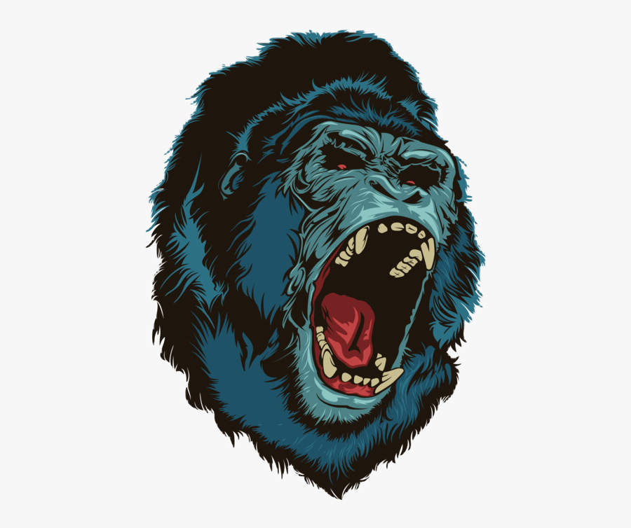 Transparent Monkey Face Png - Angry Gorilla Face Png, Transparent Clipart