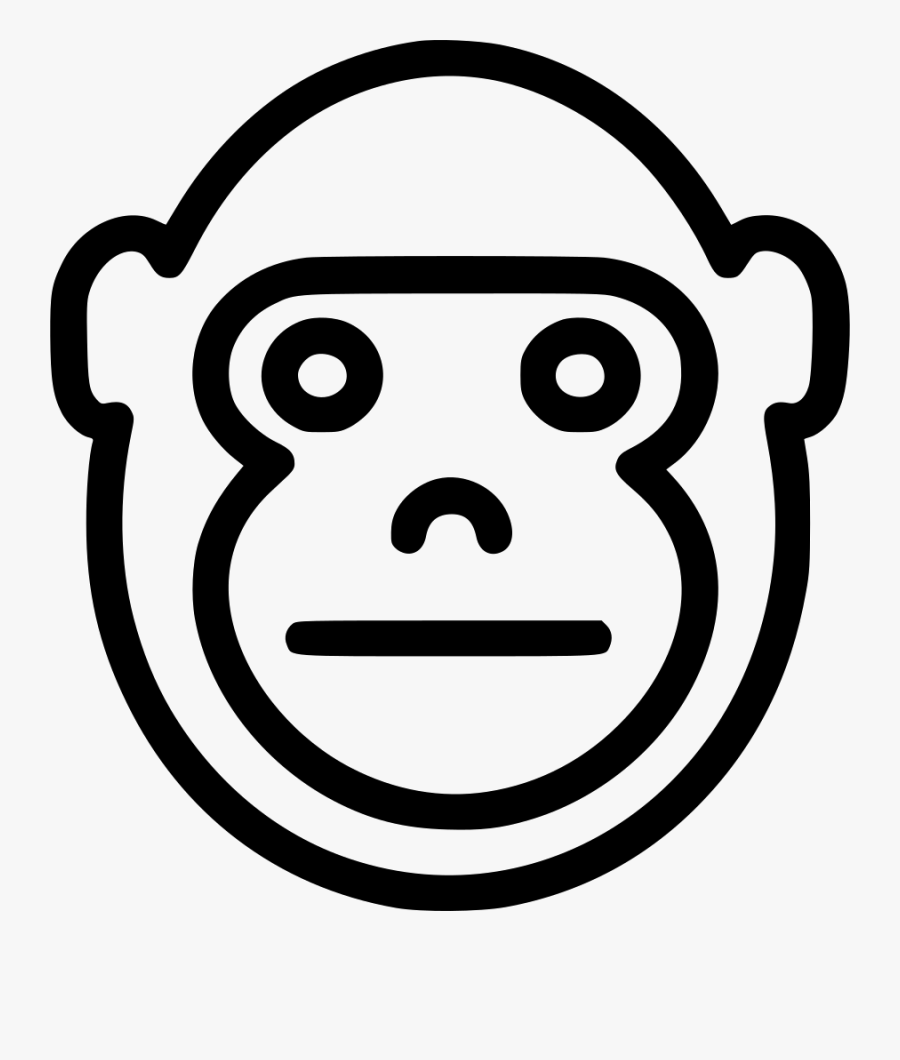 Png File Svg Gorilla Face Outline Transparent, Transparent Clipart